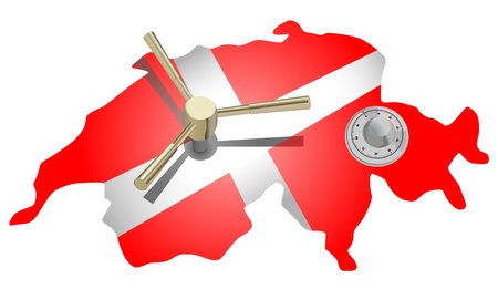 vector conceptual illustration of switzerland as safe のイラスト素材
