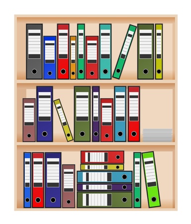 Ring binders in office shelfのイラスト素材