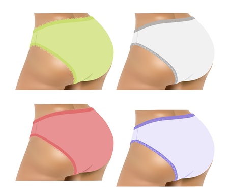vector realistic female backside, eps8 vector, gradient mesh usedのイラスト素材