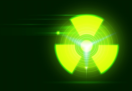 vector bio-hazard symbol on dark green background, transparency and gradient mesh usedのイラスト素材