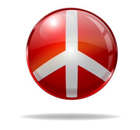 vector glossy peace button,  gradient mesh and transparency usedのイラスト素材