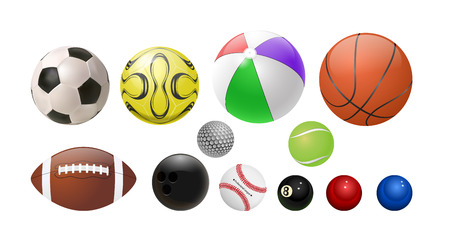 Vector Set of Various Balls, Eps10 Vector, Transparency and Gradient Mesh Includedのイラスト素材
