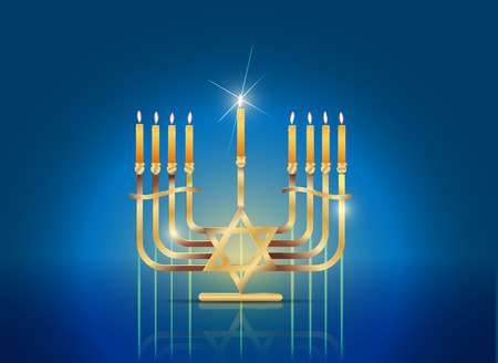 Happy Hanukkah Concept, Gradient Mesh and Transparency Usedのイラスト素材