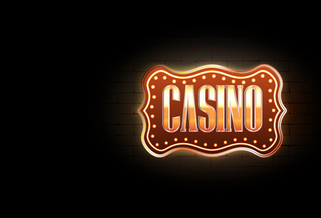 Vector Casino Sign on The Wall, Eps10 Vector, Gradient Mesh and Transparency Usedのイラスト素材