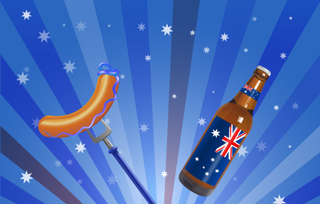 Vector Conceptual Australian Day Illustration, Gradient Mesh and Transparency Usedのイラスト素材