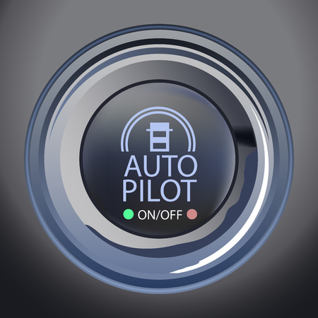 A Vector Illustration of Autopilot Button, Eps10 Vector, Transparency and Gradient Mesh Usedのイラスト素材