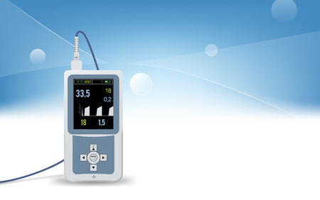 Vector Capnograph on Blue Background. Transparency and Gradient Mesh.のイラスト素材