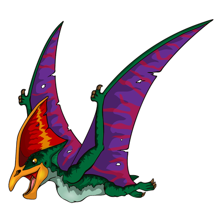 Cute cartoon tupandactylus. Isolated illustration of a cartoon dinosaur.のイラスト素材
