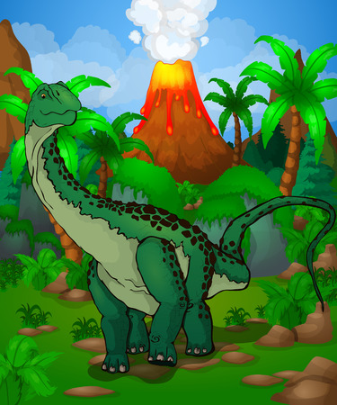 Vector illustration of a cartoon dinosaur.のイラスト素材