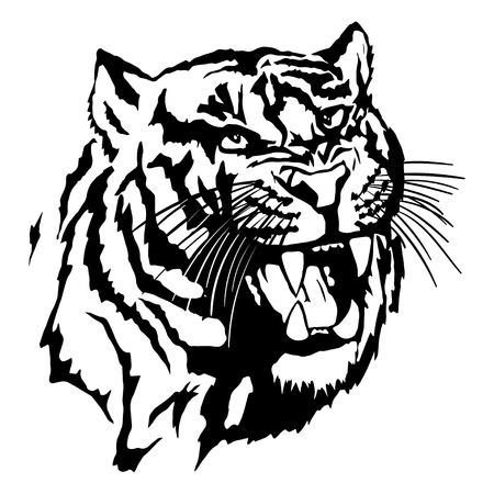 Isolated illustration of a tiger's headのイラスト素材