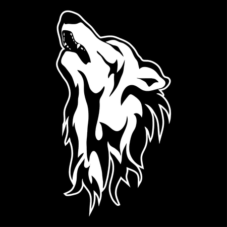 Isolated illustration of the wolf's headのイラスト素材
