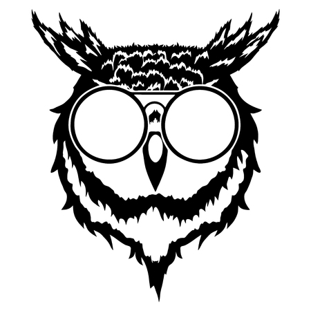 the head of an owl vector illustration isolated on white background.のイラスト素材