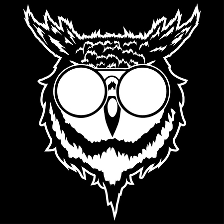 owl vector illustration isolated on black background.のイラスト素材