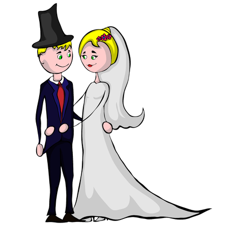 married couple vector illustration isolated on white.のイラスト素材