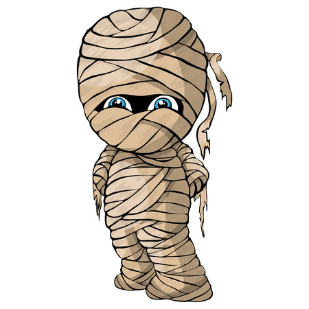 Vector isolated illustration of a merry mummy for Halloweenのイラスト素材