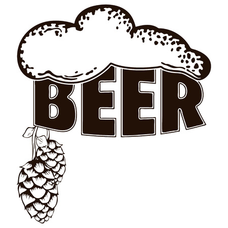 Beer logo- vector illustration, emblem brewery design on isolated background.のイラスト素材