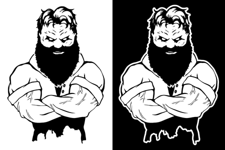 Vector illustration, a fierce strong athlete illustration.のイラスト素材