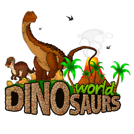 Dinosaurs World. Vector illustration.のイラスト素材