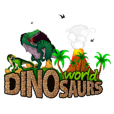 Dinosaurs World. Vector illustration.のイラスト素材