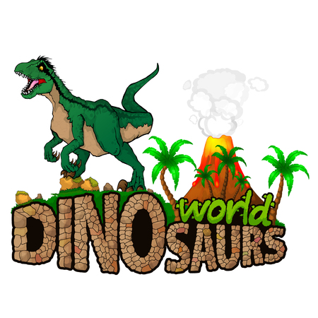 Logo Dinosaurs World. Vector illustration.のイラスト素材