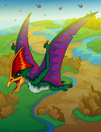 Tupandactylus against the background of natureのイラスト素材