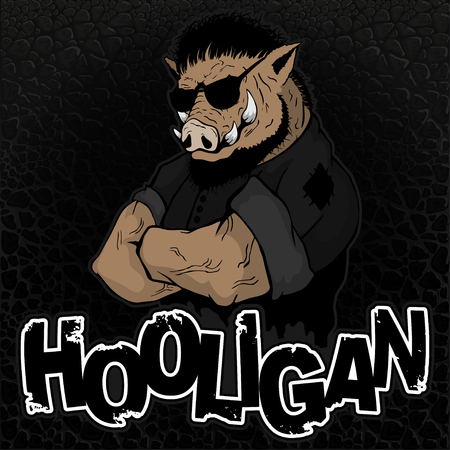 Boar - hooligan on the texture of the skin.のイラスト素材