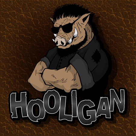 Boar - hooligan on the texture of the skin.のイラスト素材