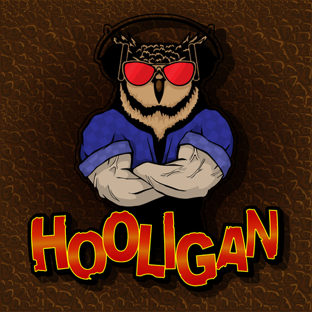 Steep fashionable owl on the texture of the skin.のイラスト素材