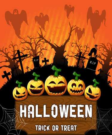 Halloween Poster. Vector illustration.のイラスト素材