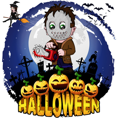 Vector character serial killer with mask.のイラスト素材