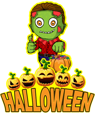 Halloween Poster with Zombie.のイラスト素材