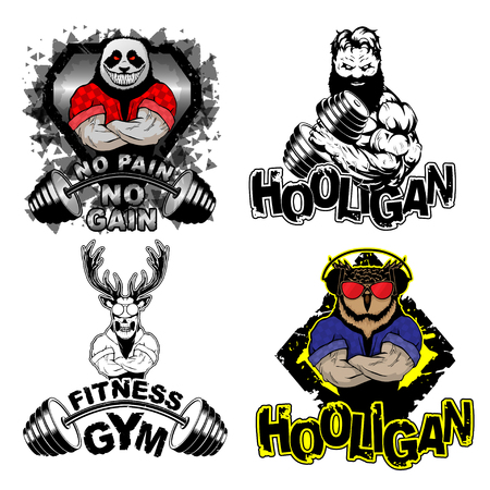 Sports T-shirt Print Set. Vector illustration.のイラスト素材
