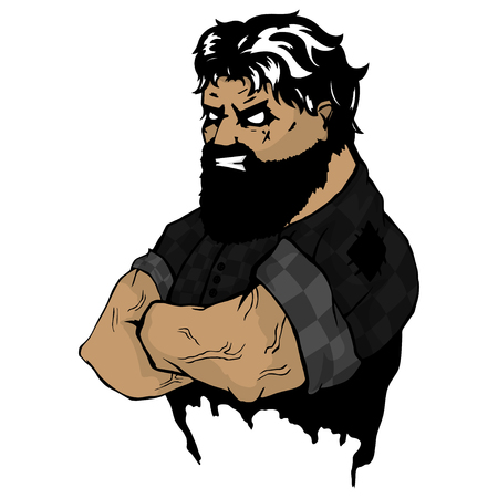 Vector illustration, a fierce strong athlete.のイラスト素材