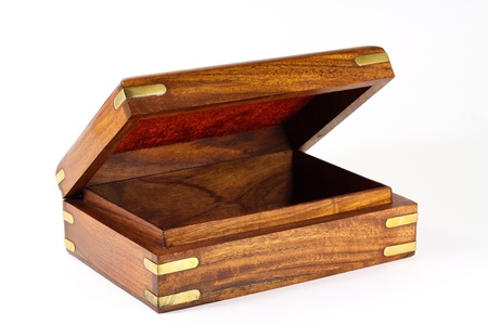 Empty jewelry box on white backgroundの写真素材