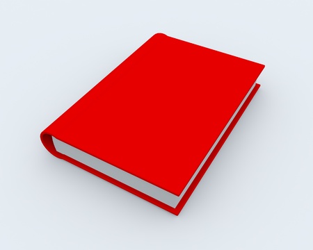 3D rendered red book on white surfaceの写真素材
