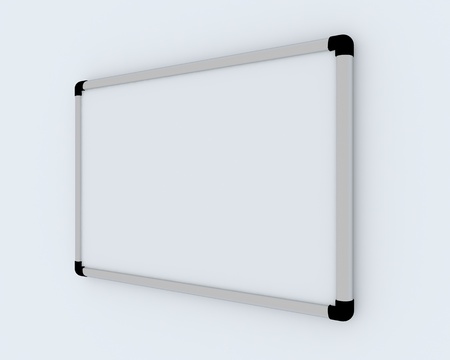 White office presentation board on white backgroundの写真素材