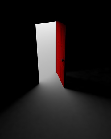 Door to the light. 3D render image.の写真素材