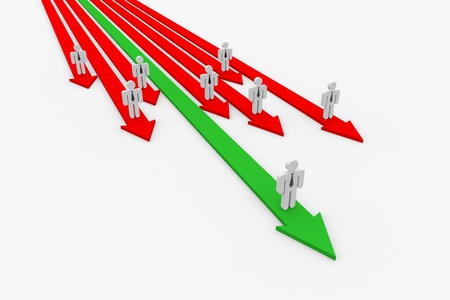 Men running to success. 3D illustration.の写真素材