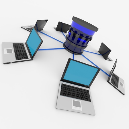 Abstract computer network and database. Concept. Computer generated image.の写真素材