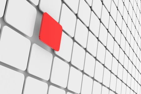 One red rectangle. Unique. Concept. Computer generated image.の写真素材