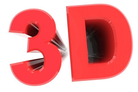 3d movie sign. Computer generated image.の写真素材