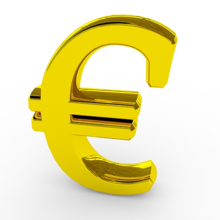 Gold euro sing. Computer generated image.の写真素材