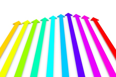 Colorful arrows. Computer generated image.の写真素材