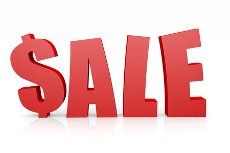 SALE 3D text. Dollar sign replacing S letter. Computer generated image.の写真素材