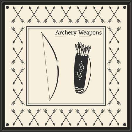 Bow and arrow. Archery weapons.のイラスト素材