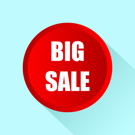 Red big sale flat circle label, banner.のイラスト素材