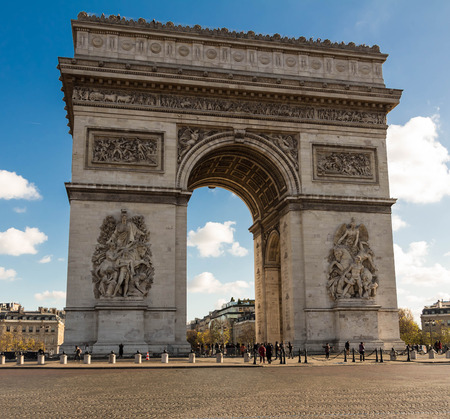 Paris; France-November 22, 2015 : The triumphal Arch is the most visited historical monument in Paris, France.のeditorial素材