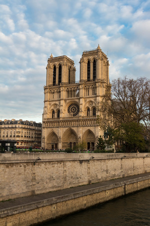 The cathedral Notre Dame is the most visited historical and religious monument in Paris, France.の写真素材