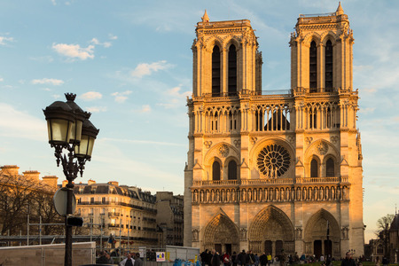 Paris; France-December 07; 2015: The Notre Dame cathedral is a historic catholic cathedral on the eastern half of the ile de la Cite in 4th arrondissement of Paris.のeditorial素材