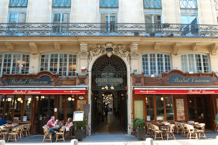 PARIS, FRANCE - May 10, 2017: Galerie Vivienne is an ancient historical passage with shops and restaurants and a tourist attraction in Paris in Franceのeditorial素材